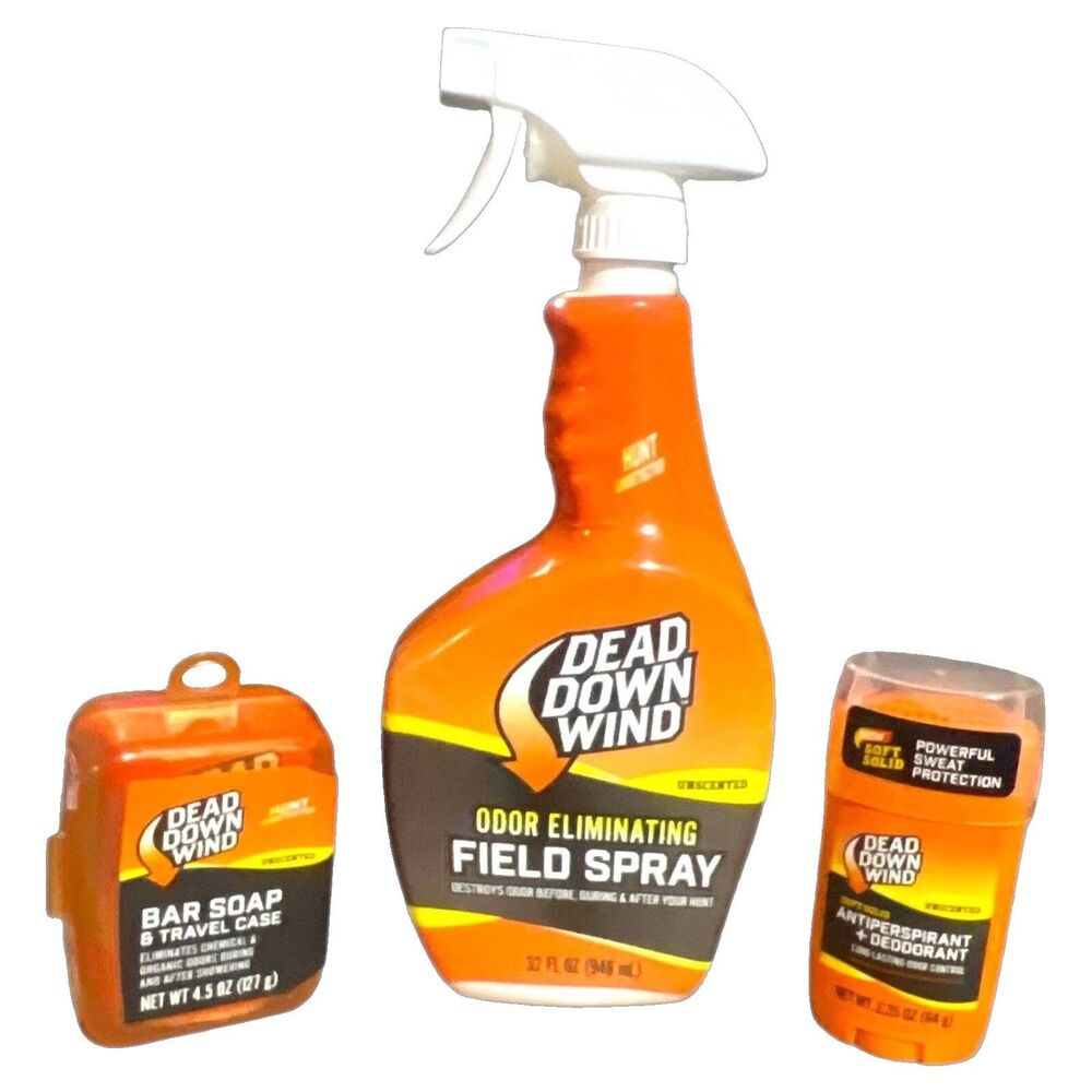 Dead Down Wind Scent Control Kit 32oz Spray Deodorant Soap Hunting Unscented